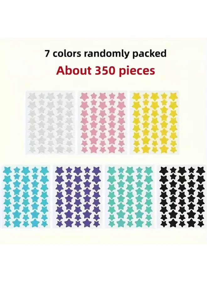 350 Star Stickers 7 Colors Plant Based Glue For Face Hand Phone Notebook Decoration - Image 2